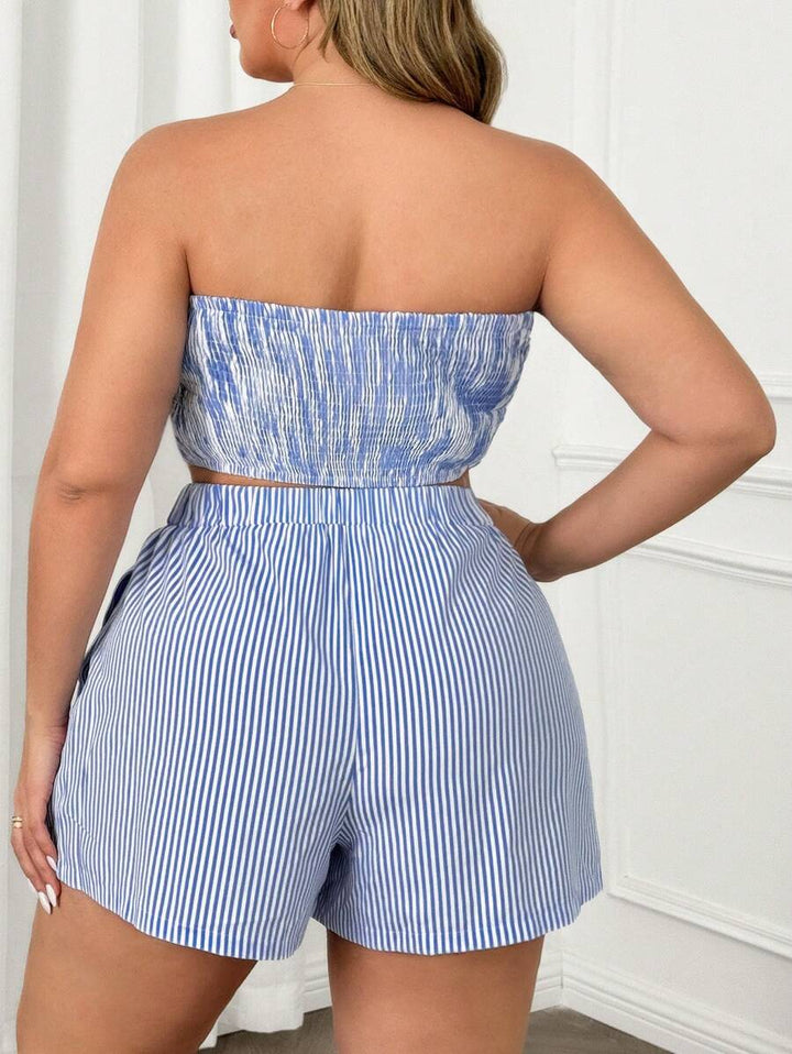 Ruth™ | Classic Striped Crop Top & Shorts Set