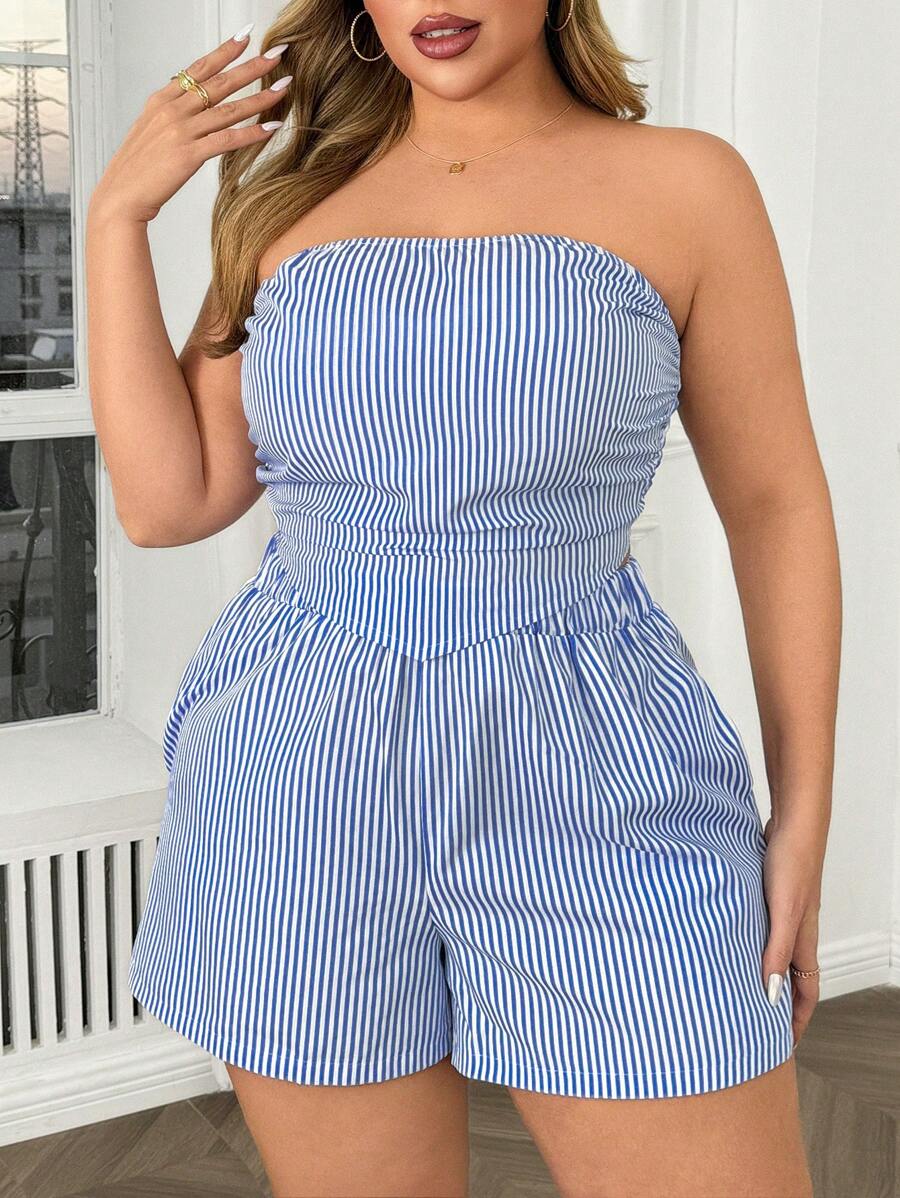 Ruth™ | Classic Striped Crop Top & Shorts Set