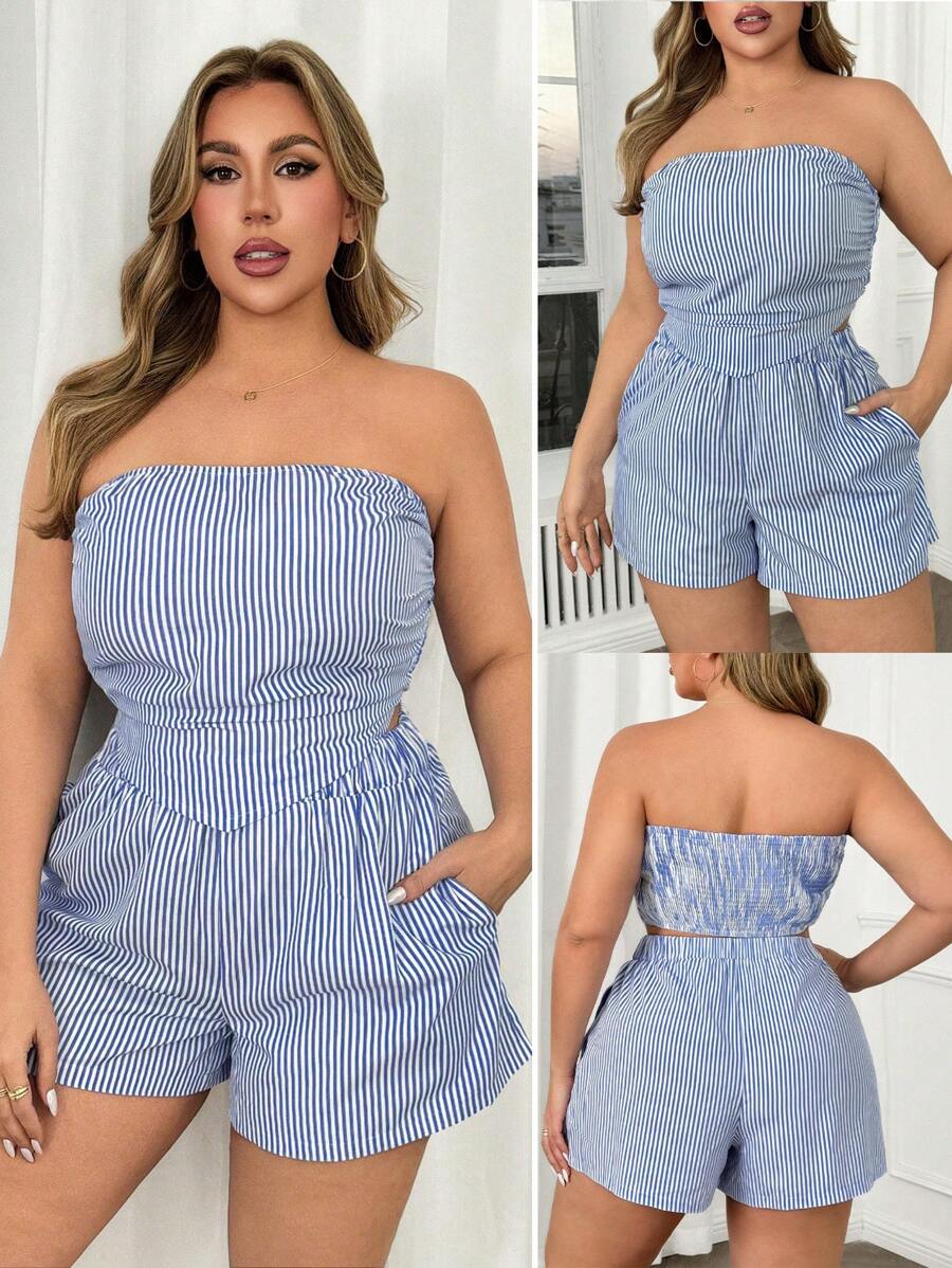 Ruth™ | Classic Striped Crop Top & Shorts Set