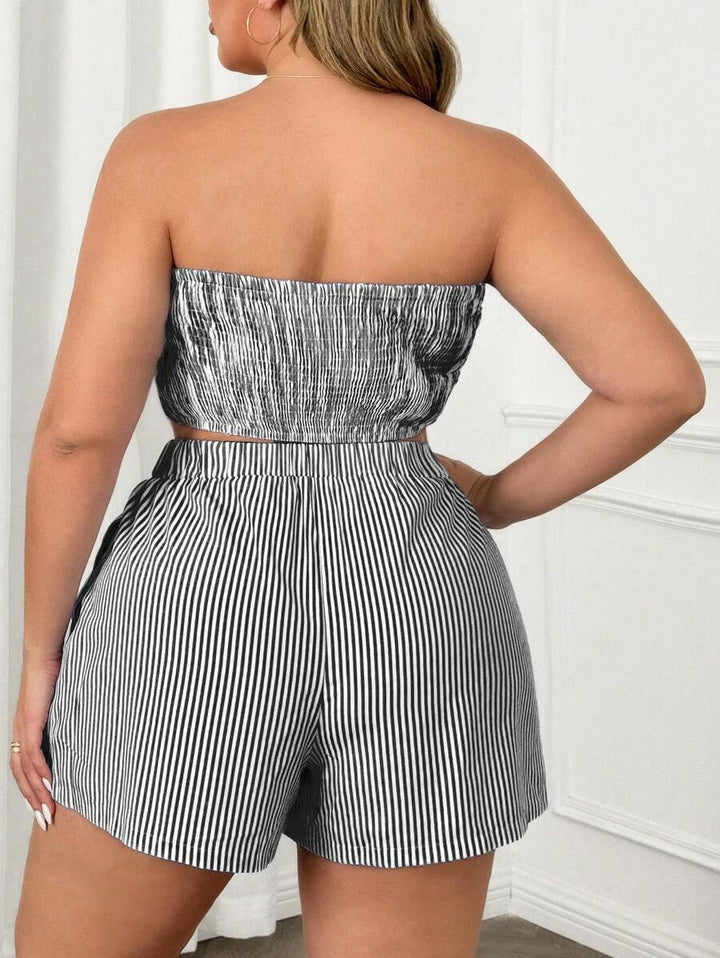 Ruth™ | Classic Striped Crop Top & Shorts Set