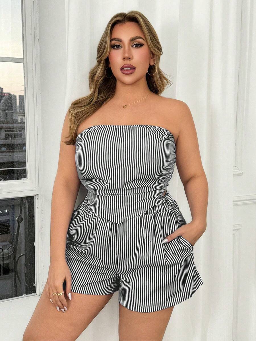Ruth™ | Classic Striped Crop Top & Shorts Set