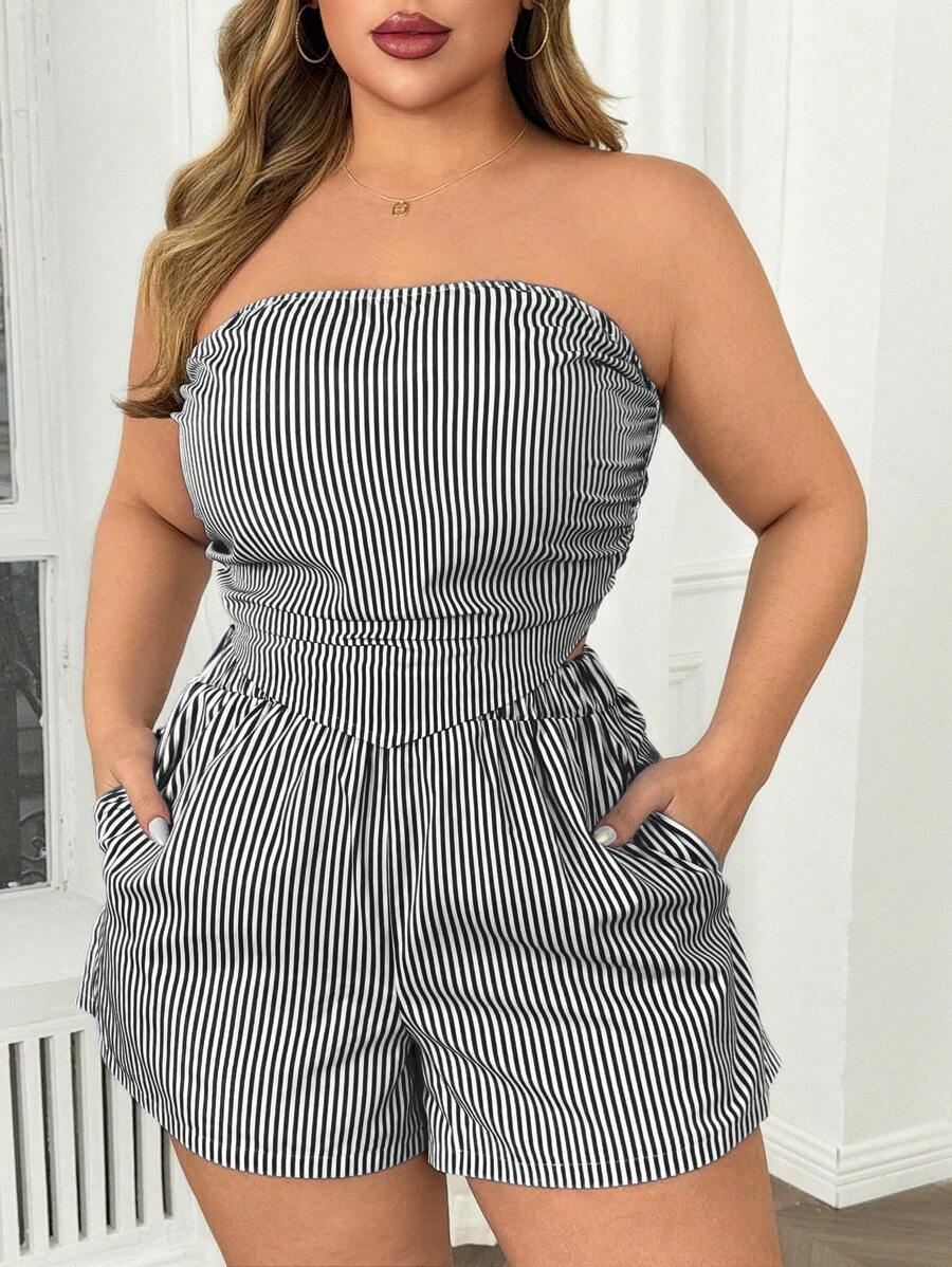 Ruth™ | Classic Striped Crop Top & Shorts Set