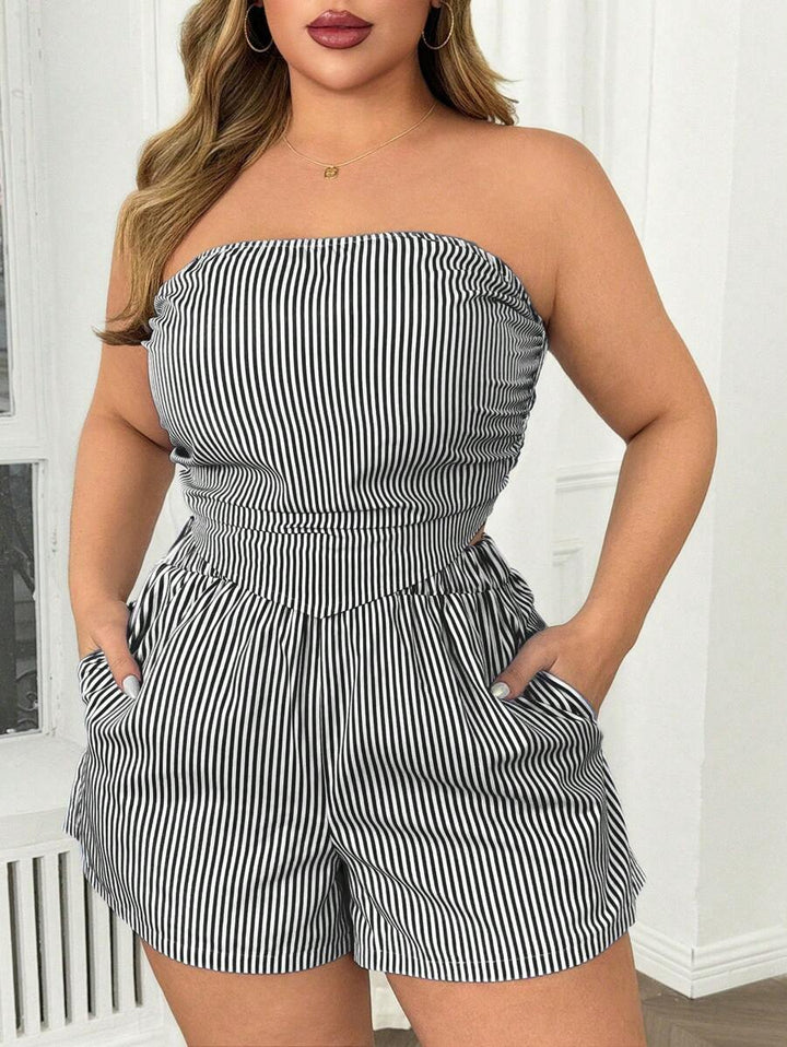 Ruth™ | Classic Striped Crop Top & Shorts Set