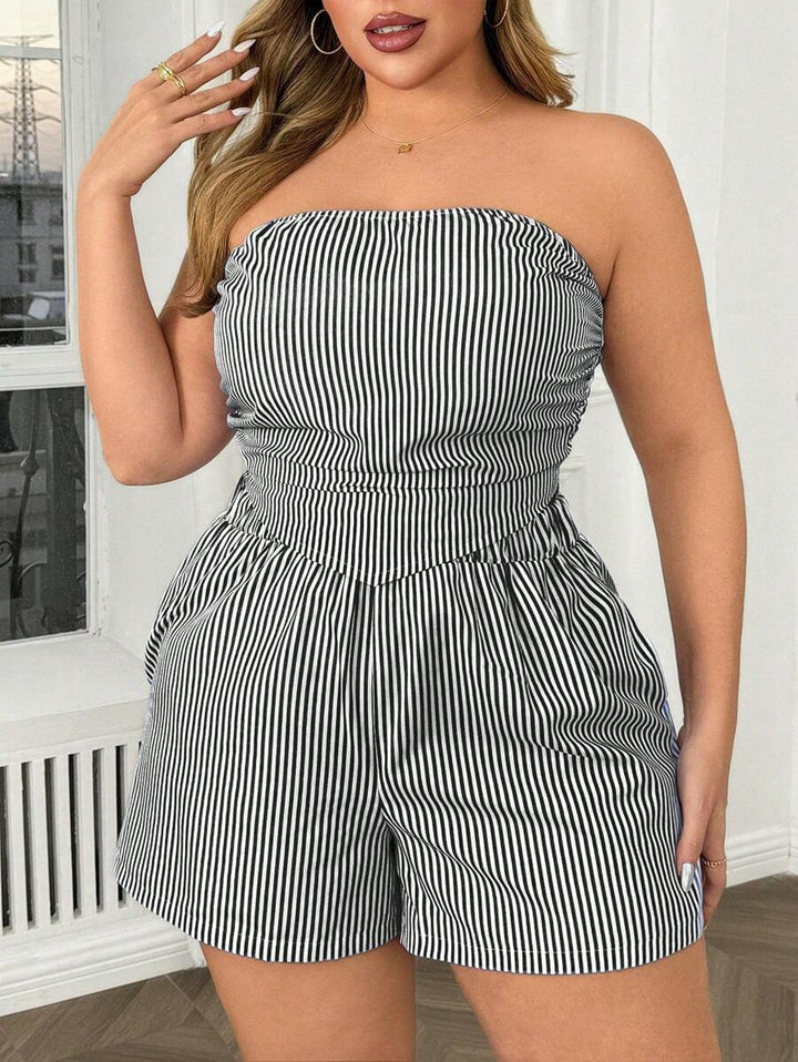 Ruth™ | Classic Striped Crop Top & Shorts Set