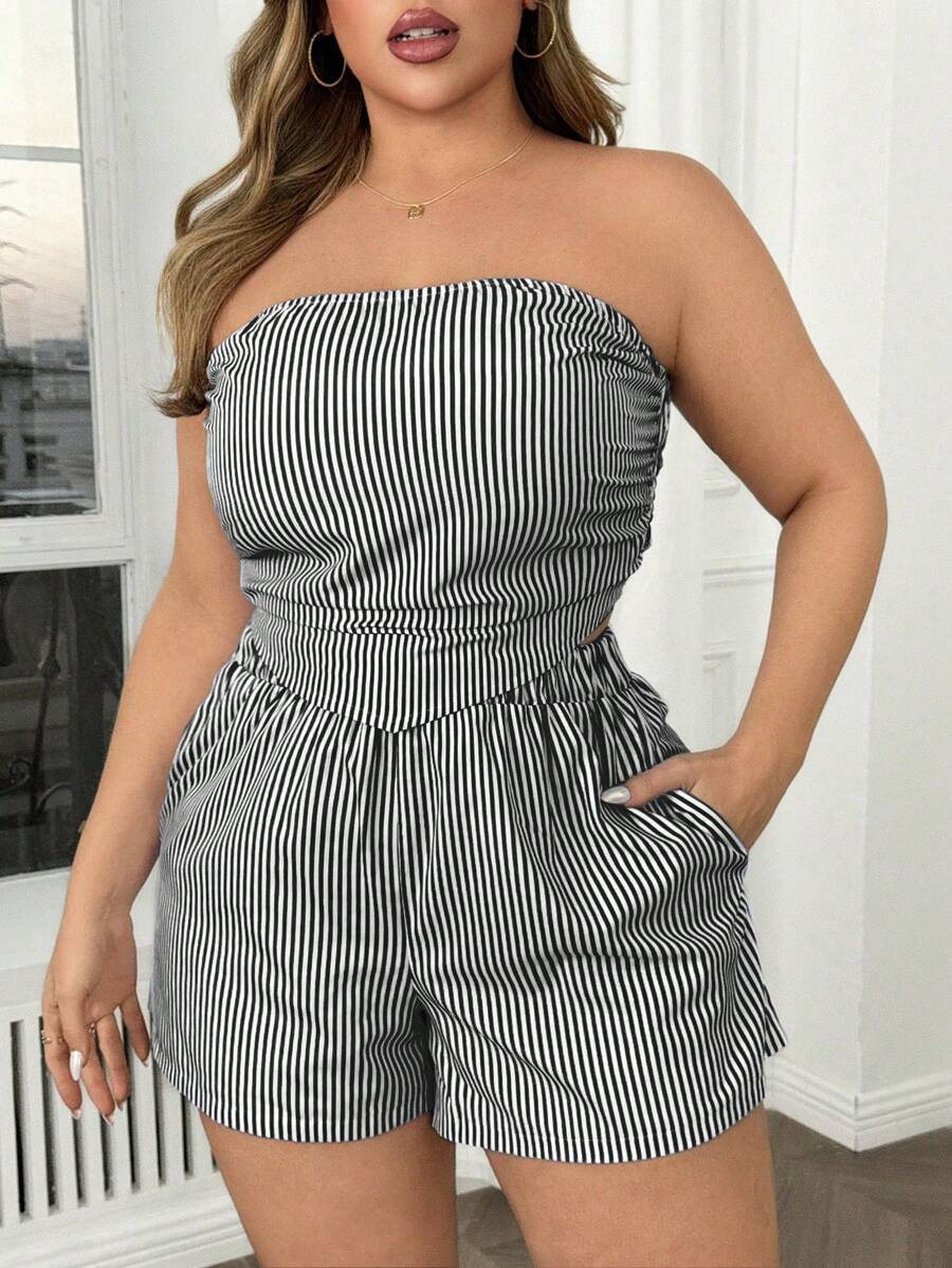 Ruth™ | Classic Striped Crop Top & Shorts Set