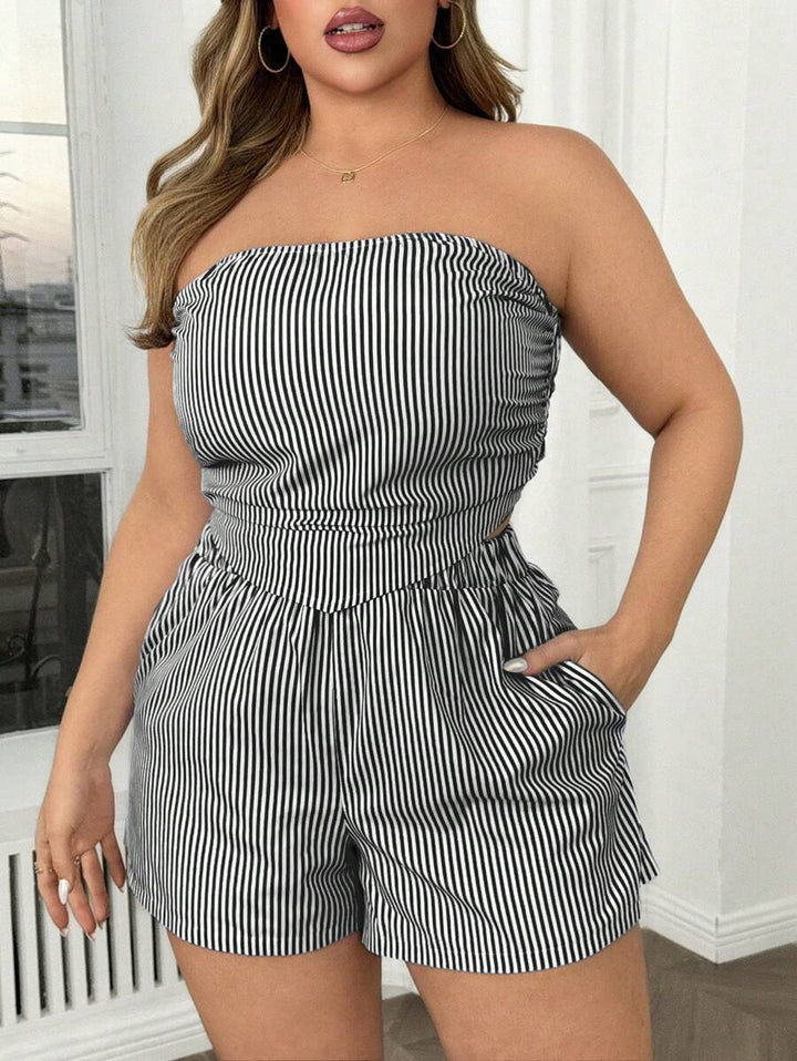 Ruth™ | Classic Striped Crop Top & Shorts Set