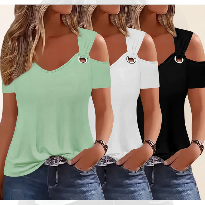 Abigail™ | Off‑the‑Shoulder Short‑Sleeve Tee Set
