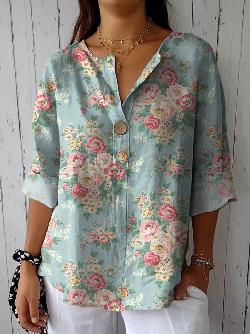 Mayka | Blooming V-Neck Top