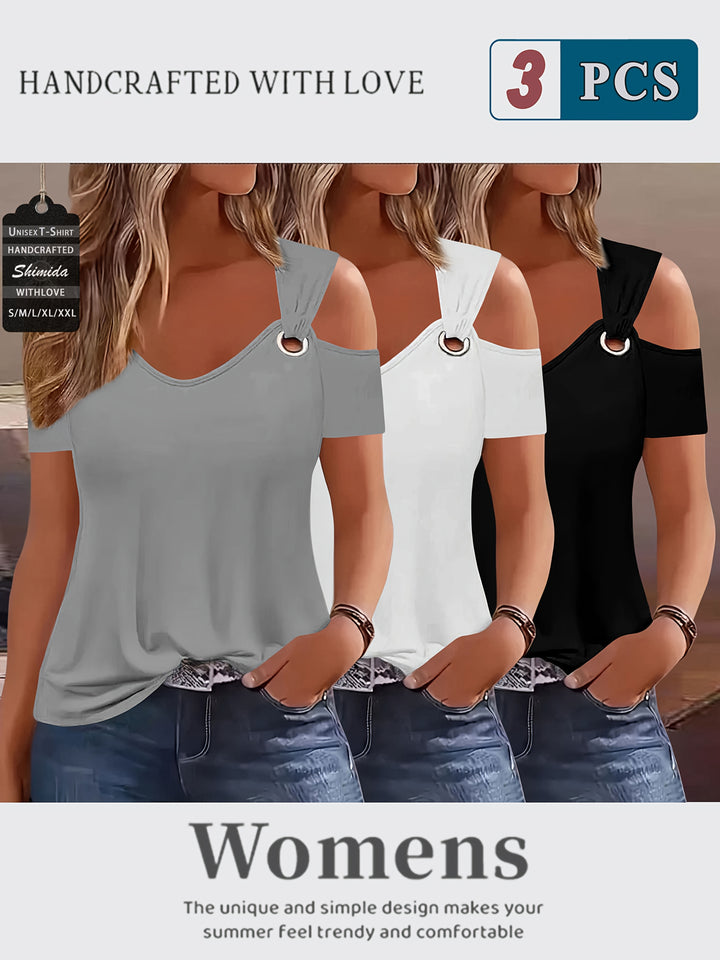 Abigail™ | Off‑the‑Shoulder Short‑Sleeve Tee Set
