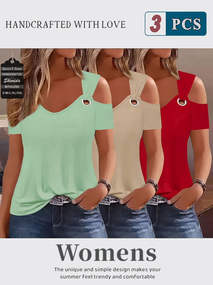 Abigail™ | Off‑the‑Shoulder Short‑Sleeve Tee Set