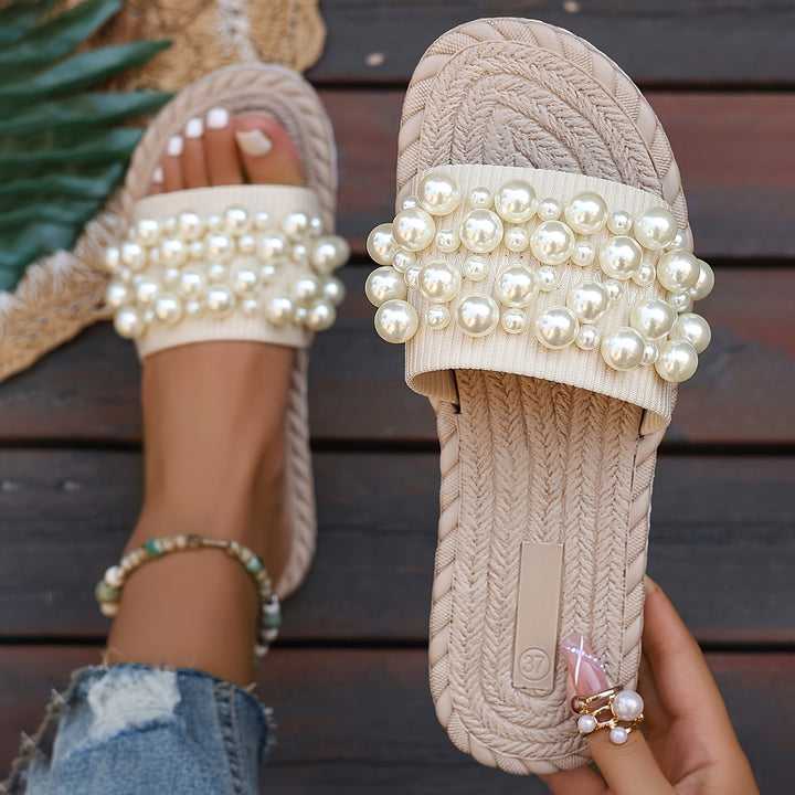 Claire™ | Lightweight Pearl Slide Sandals