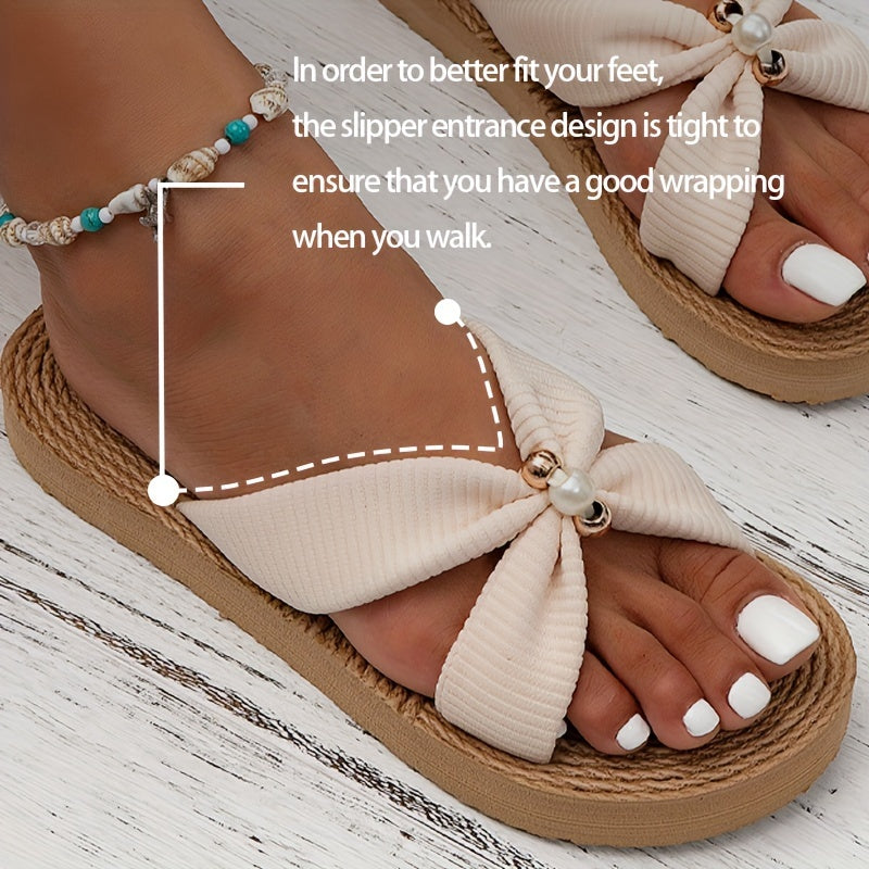Lena™ | Pearl Accent Summer Slides