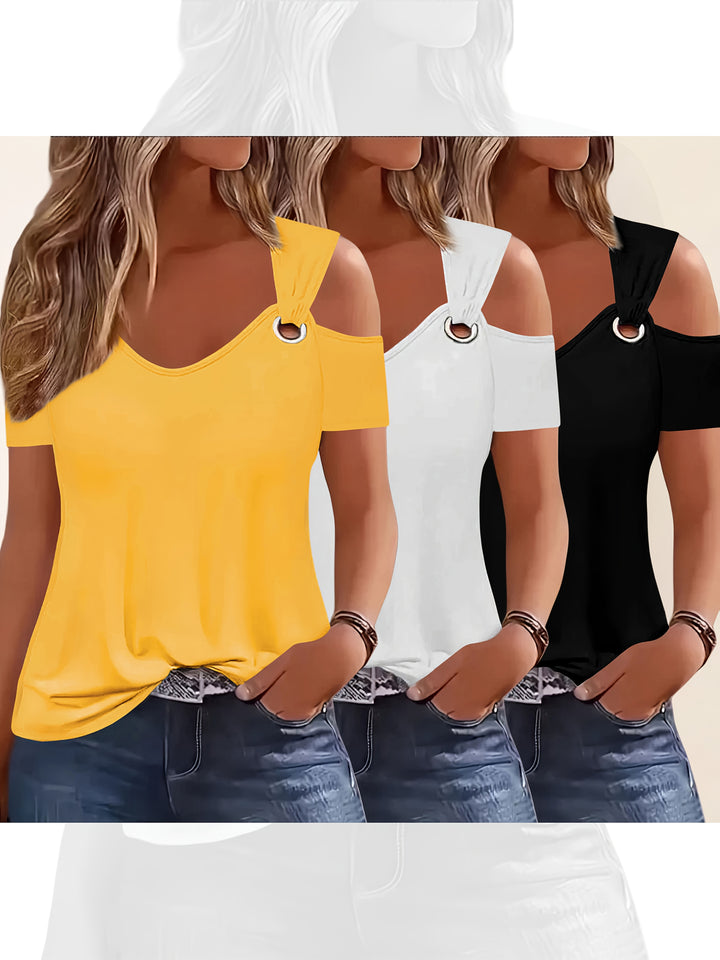 Abigail™ | Off‑the‑Shoulder Short‑Sleeve Tee Set