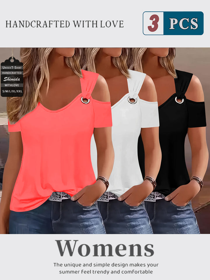 Abigail™ | Off‑the‑Shoulder Short‑Sleeve Tee Set