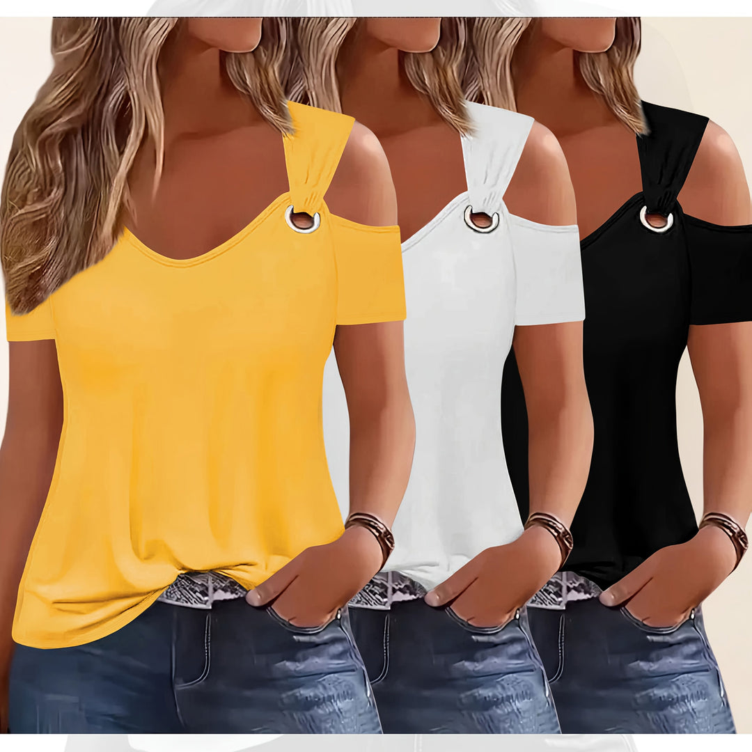 Abigail™ | Off‑the‑Shoulder Short‑Sleeve Tee Set